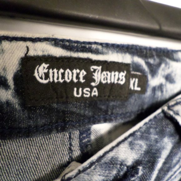 Encore Jeans USA Size XL Grey Acid Wash Skinny Jeans Fray Distressed Leg - Picture 7 of 15